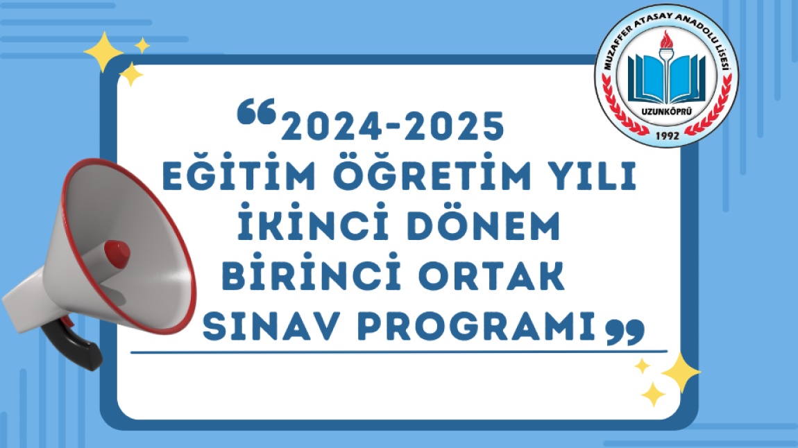 İKİNCİ DÖNEM BİRİNCİ ORTAK SINAV PROGRAMI